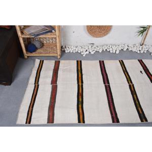 Tapis vintage, tapis d'appoint 3,2x6,3 pieds, tapis turc en laine à bordure blanche - Product Image 5