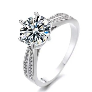 Customized Luxury 925 <b>Sterling</b> <b>Silver</b> <b>Wedding</b> <b>Band</b> Ring for Women 14K White Gold VVS Moissanite Diamond Pearl Classic Parties - Product Image 4