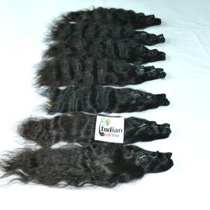 Extensions de cheveux vierges indiens Remy pas chers, tissage ondulé de 12 pouces, mèches noires Genius Weft, aspect naturel, couleur noire, bruts et non traités - Product Image 5