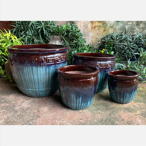 แจกันเซรามิกเคลือบแบบชนบทสำหรับตกแต่งสวนดอกไม้กลางแจ้งสไตล์เวียดนามโบราณกำหนดเอง - Product Image 3