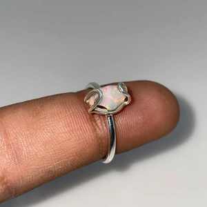 Hecho a mano Vintage etíope ópalo cristal Rhinestone plateado redimensionable suave pulido Multi fuego bodas cristianas - Product Image 2