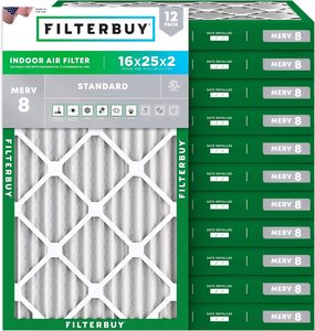 Filtro de Aire Filterbuy 16x25x2 MERV 8 Protección Contra Polvo y Alergias (Paquete de 12) - Product Image 4