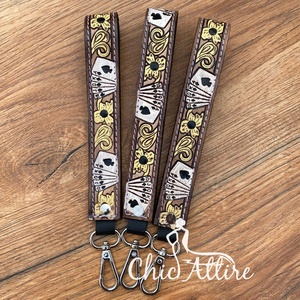 Personalización profesional, muñequera de cuero mecanizada a mano para mujer, llaveros de cuero de vaca, correa para llave, mosquetón de piel de vaca, Clip para llave - Product Image 1