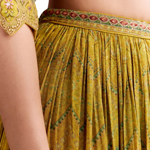 Traje Palazzo bordado amarillo, venta al por mayor de ropa étnica para mujer, proveedor de fábrica de ropa OEM, traje de boda personalizado con Dupatta - Product Image 6