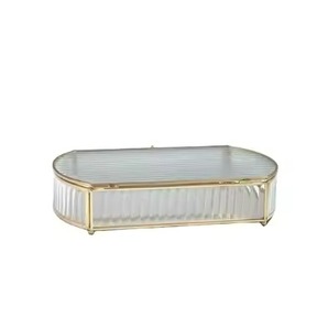 Caja de Exhibición con Marco de Metal Dorado Antiguo, Caja de Almacenamiento de Joyas para Anillos, Aretes y Collares, las Mejores Cajas para Joyas - Product Image 2