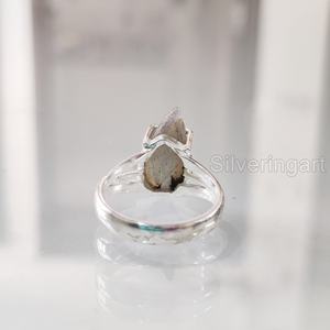 Raw Stone Jewelry Women's <b>Ring</b> Natural Rough Labradorite Gemstone Boho <b>Ring</b> Christmas <b>Statement</b> Jewelry 925 Sterling Silver <b>Ring</b> - Product Image 5
