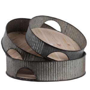 Plateau de service à dessert de couleur grise galvanisée Vaisselle de mariage Plateau de service à nourriture Accessoires de maison et de cuisine pour une présentation élégante - Product Image 1