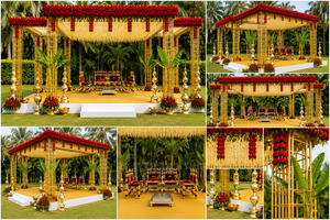 ศาลาแต่งงานโลหะสีทองสไตล์ร่วมสมัย / มันดาปโลหะแบบแยกส่วนสำหรับงานแต่งงานร่วมสมัย มันดาปโครงโลหะสีทองทันสมัย - Product Image 6