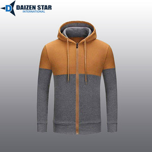 เสื้อฮู้ดซิปผู้ชาย สีพื้น ผ้าฝ้ายฟลีซ 100% ทรงปกติ ใส่สบายในฤดูหนาว บริการ OEM ด้านหน้า น้ำหนัก 500 กรัม สตรีทแวร์ น้ำหนัก 300 กรัม - Product Image 3