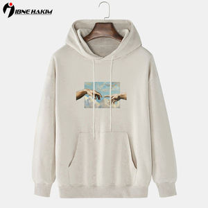 Personalizado 100% algodón polar pulóver sudadera invierno Hip Hop 3D diseño sudadera bolsillo ODM suministro lavado liso teñido sólido para hombres - Product Image 3