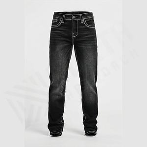 Nouveauté : Jeans en denim personnalisés avec poches extérieures de votre marque, impression personnalisée, couleur personnalisée, pantalon slim extensible, vente en gros - Product Image 1