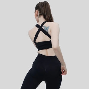 Sujetador deportivo blanco personalizado de alta calidad para mujer, gimnasio sin costuras, Yoga, Fitness, espalda cruzada, Halter para deporte de alto impacto, Etiqueta Privada - Product Image 5