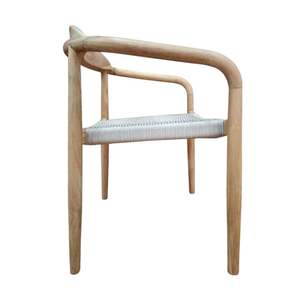 Ensembles de jardin de style minimaliste moderne mobilier d'extérieur chaise en bois de teck avec siège en corde pour ensembles de jardin ensembles de salle à manger d'extérieur - Product Image 2