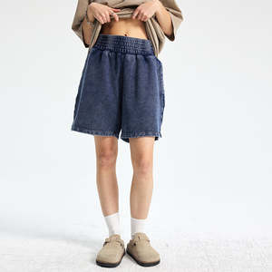 Wholesale Summer Lightweight Breathable Eco-Friendly Denim Quick Dry Custom Colors Prints Cotton Vintage Boxing Shorts <b>Women</b> Men - Product Image 3