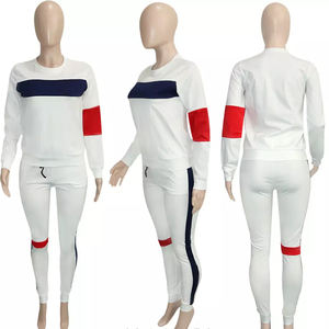 Ensemble de survêtement écologique solide à la mode pour femmes couleurs et logo personnalisés haute qualité 100% coton formation vêtements actifs - Product Image 4