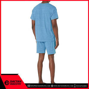 ชุดเซ็ตขาสั้นแฟชั่นใหม่สำหรับผู้ชาย ผ้าฝ้ายระบายอากาศดี รับผลิตตามแบบ OEM ราคาถูก เป็นมิตรกับสิ่งแวดล้อม ลายเรียบ เอวยางยืด - Product Image 5