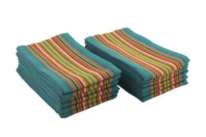 Paquete de 6 toallas de cocina azules de secado rápido 100% algodón Salsa estilo de lujo tejido sostenible hogar playa uso Lino microfibra Bambú - Product Image 6