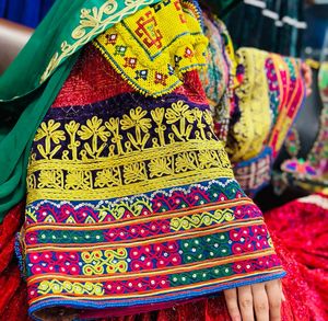 Vestido kuchi vintage étnico tribal, vestido Kuchi tradicional de fiesta Kuchi afgano/Pakistán multicolor vestido Kochi 3077 - Product Image 4