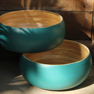 Bols à fruits en bambou enroulé coloré meilleur ensemble de dîner bol de service pour les repas à la maison et au restaurant - Product Image 5