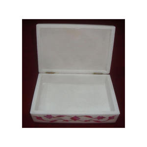 Elegantes cajas de almacenamiento de joyas de mármol con incrustaciones de nácar blanco con tamaño y forma personalizables - Product Image 2