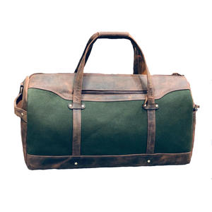 Sac de sport en cuir vintage de luxe, grande capacité, pliable, voyage, sangle réglable, fermeture éclair personnalisée de haute qualité, vente en gros - Product Image 3