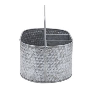 Organizador de Utensilios Ovalado de Metal Galvanizado con Asa para Cocina, Mesa de Comedor, Hogar, Hotel, Restaurante o Eventos. - Product Image 4