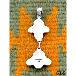 Pendentifs artisanaux Paloma et en argent sterling du sud-ouest avec technologie d'incrustation de turquoise à la sangle de monture - Product Image 4