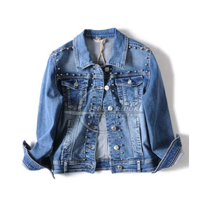Veste en jean pour femmes à vendre vestes en jean de couleur personnalisée à manches longues vente en ligne OEM - Product Image 1