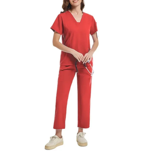 Vente en gros d'uniformes Navy Scrubs Sets Infirmière Jogger Ensembles de gommage tissés Scrubs d'hôpital Ensembles d'uniformes Infirmière - Product Image 4