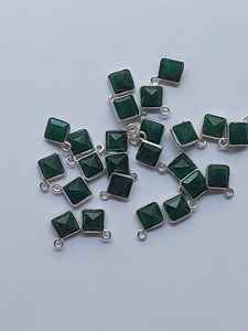 Connecteur carré en argent sterling 925 fait main, aventurine verte, composants pour la fabrication de bijoux, marque NGS, modèle NC-04 - Product Image 2