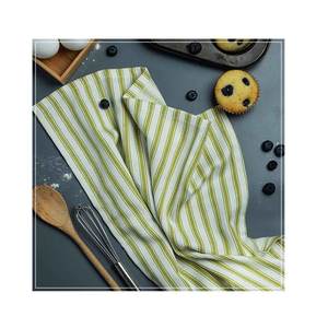 Toallas de cocina de rayas verdes ecológicas y clásicas con bucle colgante, ropa de plato absorbente resistente, sostenible - Product Image 1