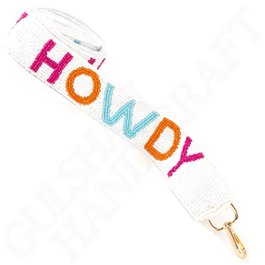 Howdy กระเป๋าพาดลำตัวด้วยมือจากตะวันตกที่ได้รับแรงบันดาลใจจากงานลูกปัดดีไซน์ทนทานปักลายผ้าฝ้ายสายคล้องไหล่ลูกปัดของขวัญ - Product Image 1