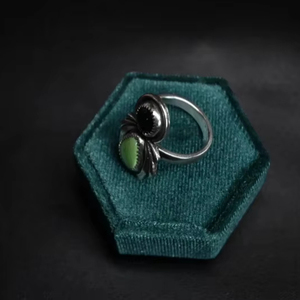 Turquoise Gemstone Boho Artistique Anneau À La Main En Argent Sterling Déclaration Bijoux avec Ovale Coupe Pierre Naturelle Cadeau pour Elle - Product Image 4