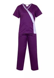 Ensembles de gommages pour hôpitaux avec col en V et logo personnalisé OEM en vente chaude uniformes médicaux d'infirmières pour femmes tissu tricoté à chaud - Product Image 3
