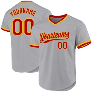 Maillot de baseball rétro personnalisé - 100% polyester respirant, imprimé par transfert thermique, motif 3D, col en V, unisexe, adulte, nom/nombre - Product Image 1