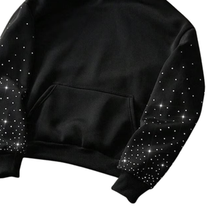 Luxury Rhinestone Crystal Bling Sparkle Diamond <b>Hoodie</b> <b>for</b> <b>Men</b> Women Autumn Cotton <b>Oversized</b> Streetwear Hip Hop Fashion Pullover - Product Image 3