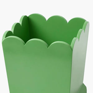Papelera de papel de desecho de laca festoneada verde ecológica hecha a mano, forma rectangular para baño, cocina, dormitorio, OEM aceptado en Vietnam - Product Image 5