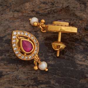 Boucles d'oreilles pendantes en argent, forme goutte d'eau, papillon, serties de rubis, diamants et perles, pour mariage, fiançailles, soirée, idée cadeau 181799 - Product Image 4