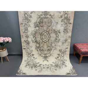 Alfombra Turca de 4.7x7.9 pies, Alfombra Vintage, Alfombra Persa Marrón - Product Image 1