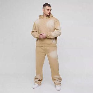 Vente en gros Survêtement pull-over surdimensionné pour hommes Ensemble de jogging deux pièces vintage avec logo personnalisé Survêtement de sport vierge - Product Image 1