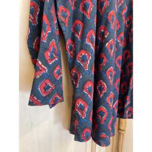 Haut Ajrakh grande taille avec motif BIG FANS en tissu mousseline de viscose - Product Image 4