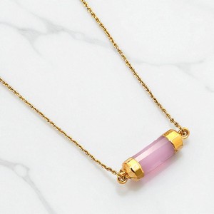 Encantos de piedras preciosas de lapislázuli de doble punta galvanizada de oro de 18K-Conectores de piedras preciosas de forma cilíndrica para venta al por mayor - Product Image 3