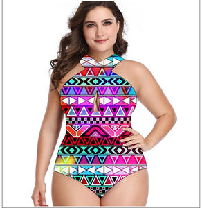 Belle et maltée couleur imprimé grande taille une pièce maillots de bain Floral grande femme maillot de bain vêtements de plage en gros - Product Image 2