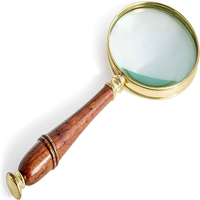 Elegant 8X Handheld Magnifier Glass with Gold-Plated Frame Lightweight Reading Magnifying Glass