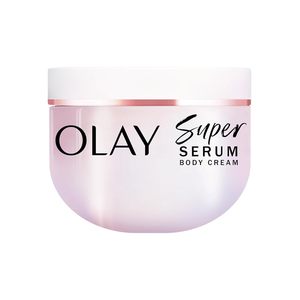 Crema Corporal Olay Super Serum para Piel Seca, Hidratación 24H, Aclarante, Uniforme, Reafirmante, Luminosa, Aroma Dulce a Vainilla y Madera Suave, 10 fl oz - Product Image 1