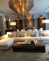 Lustre rectangulaire en cristal transparent SIRENE, luxe haut de gamme américain, très vendu, pour hôtels, salons, restaurants