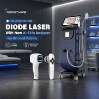 Mesin Penghilang Bulu Laser Diode Perfectlaser Clinic 100 Juta Tembakan Laser, Pendingin Safir, 1200W, Sistem Android Bluetooth