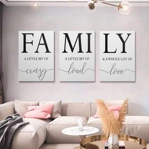GUBIYU Home Family Wall Decor, Set of 3 Inspirational Canvas Prints Black and White <b>Framed</b> Canvas Art <b>Paintings</b> Wood - Product Image 1