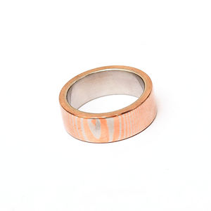 Caja de Anillo de Boda Cuadrada Clásica Hecha a Mano con Mokume Gane, Marca Burraq, Regalo Perfecto para Papá, Esposo, Novio, Soporte OEM - Product Image 1