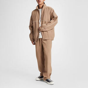 Streetwear Tracksuit Unisex Nylon Windbreaker Set Vintage Zipper Windbreaker Jackets Baggy Track Pants - Product Image 6